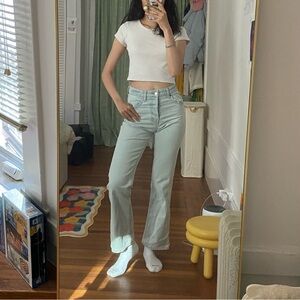 H&M high waisted light wash flare jeans